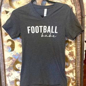 Bella+Canvas, Heather grey Football babe tshirt